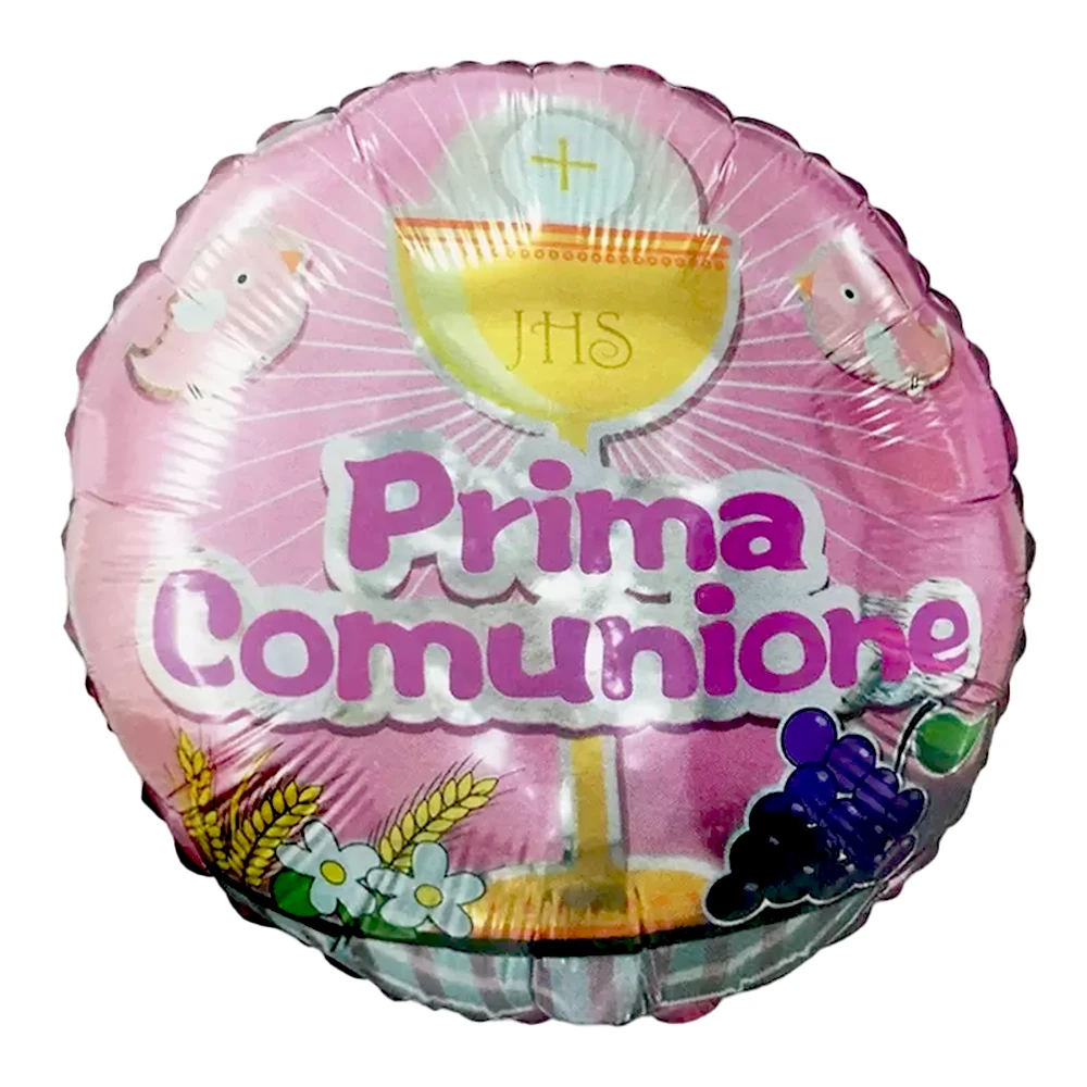Palloncino Tondo Calice Prima Comunione 45cm