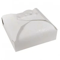 SCATOLA PORTA TORTA IN CARTONCINO BIANCO STAMPA RAMAGE